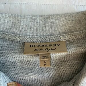 Burberry Light Gray Polo Long Sleeve